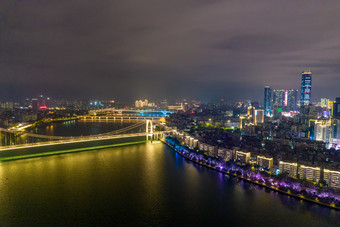 广西柳州夜景航拍摄影图