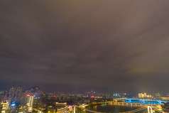 广西柳州夜景航拍摄影图