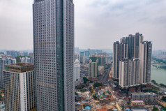广西南宁城市高楼建筑航拍摄影图