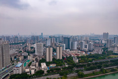 广西南宁城市绿化植物航拍摄影图