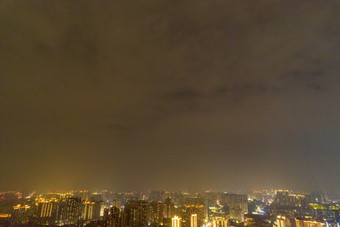 广西南宁城市夜景灯光航拍摄影图