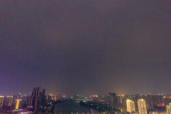 广西南宁邕江夜景灯光航拍摄影图