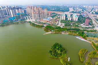 广西钦州城市建设航拍摄影图