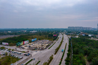 广西<strong>钦州</strong>东站周边建筑交通航拍摄影图