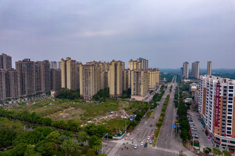 广西<strong>钦州</strong>市政府及周边建筑绿化航拍摄影图