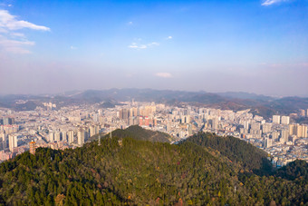 贵州遵义凤凰山城市风光航拍摄影图