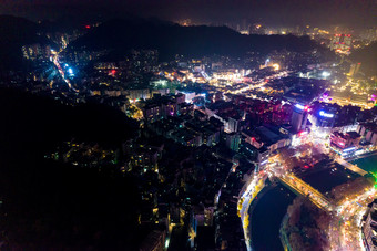 贵州遵义夜景交通航拍摄影图