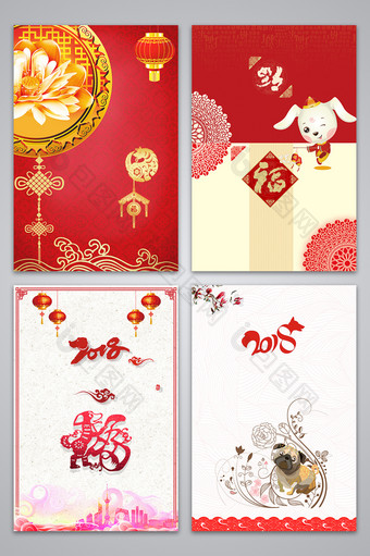 大红色喜庆春节海报背景图图片