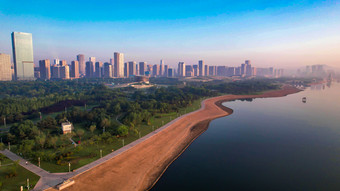 海边沙滩大海海洋沙滩风景航拍