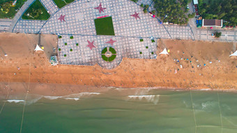 海边沙滩大海海洋沙滩风景航拍图片