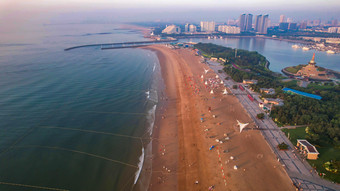 海边沙滩大海海洋沙滩风景航拍