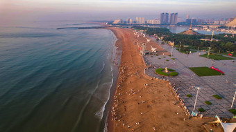 海边沙滩大海海洋沙滩风景航拍