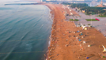 海边沙滩大海海洋沙滩风景航拍