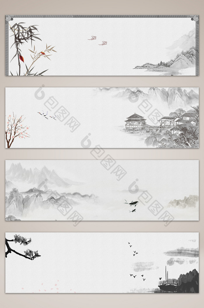 简约复古中国风banner海报背景图