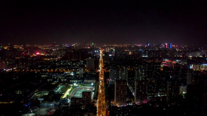合肥城市夜景交通灯光航拍图片-包图网企业站