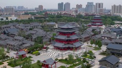 河北沧州南川楼历史文化古建筑航拍风景