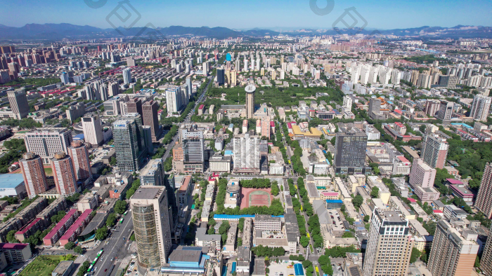 河北石家庄城市风光高楼建筑航拍图片-包图网企业站