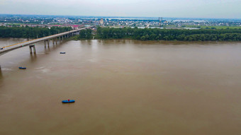 湖南湘阴县远浦楼古建筑航拍