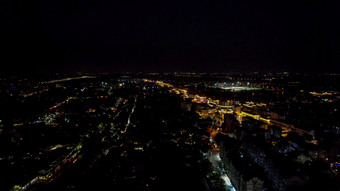 江苏西塘古镇5A景区夜景航拍