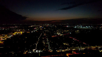 江苏西塘古镇5A景区夜景航拍