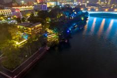 柳州柳江城市夜景灯光航拍摄影图