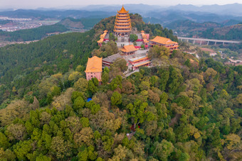 四川遂宁灵泉寺航拍摄影图