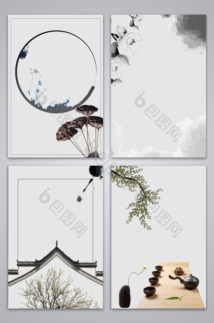 中国风禅意海报PSD【背景免费下载】-包图网