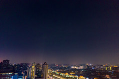 西安城墙永宁门夜景灯光航拍摄影图