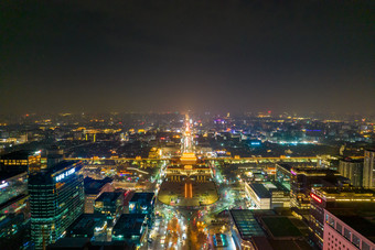 西安城市夜景灯光<strong>永宁门</strong>航拍摄影图