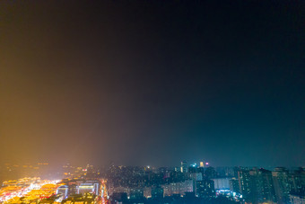 西安大雁塔夜景灯光航拍摄影图