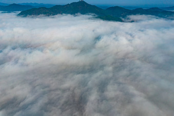 云层之上云海蓝天白云山川航拍摄影图