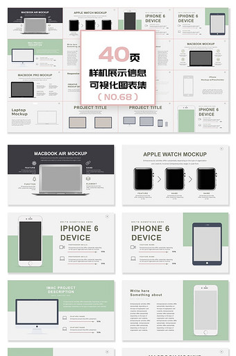 40页样机展示信息可视化PPT图表图片