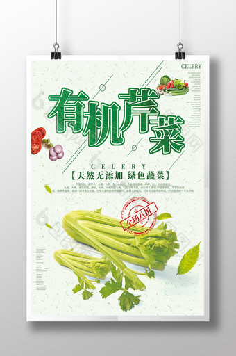 有机芹菜创意美食海报图片