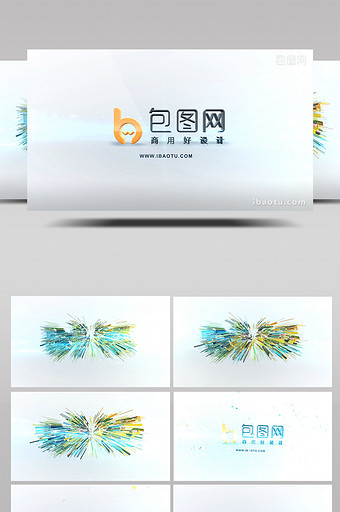 震撼粒子光束汇聚LOGOAE模板图片