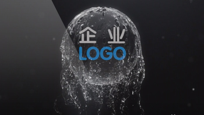 流水效果企业logo演绎片头PR模板