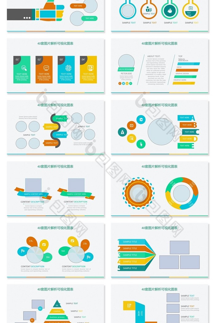 40页图片解析信息可视化PPT图表
