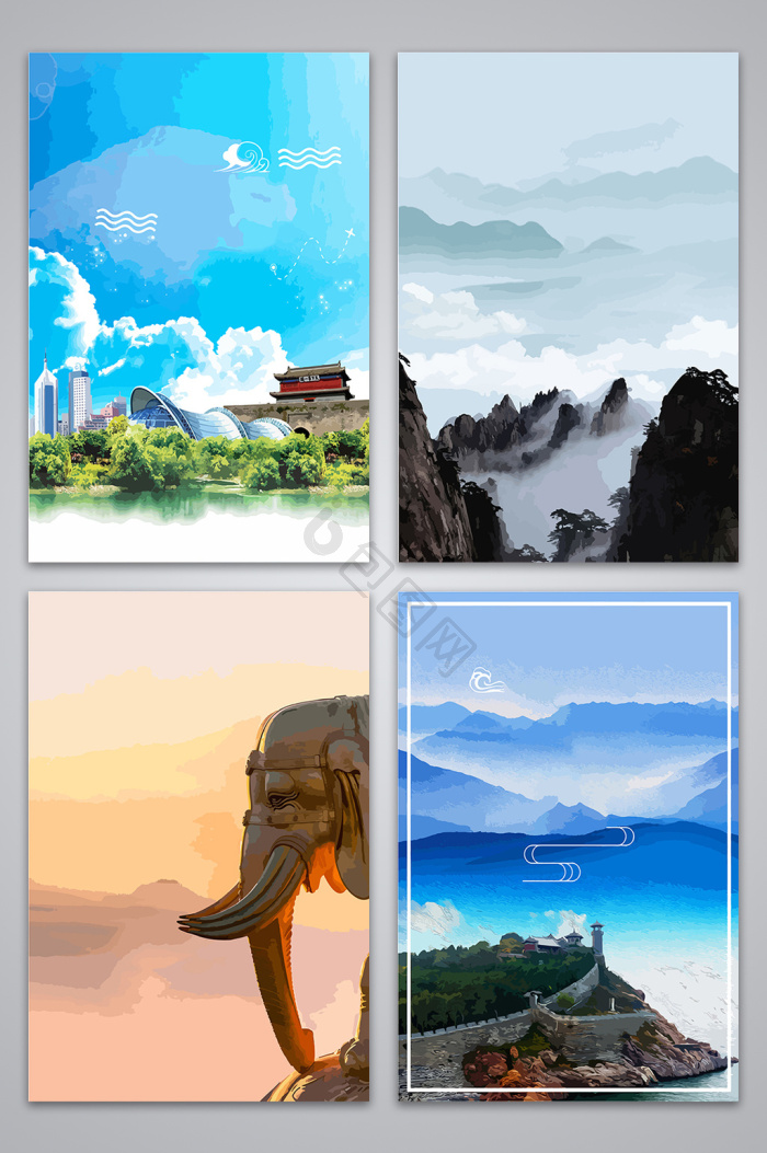 唯美风景海报下载-包图网