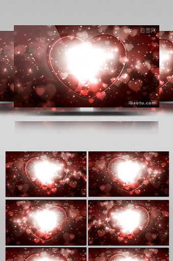 唯美红色爱心粒子飘动闪烁背景高清视频素材图片