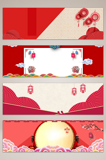 新春传统banner海报背景图片