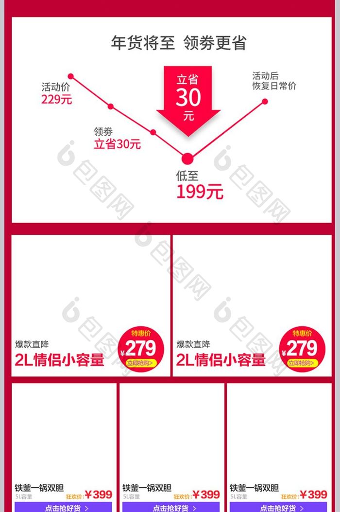 淘宝天猫冬季献礼年货节关联销售模板