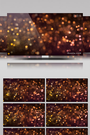 梦幻金黄色粒子光斑动画循环高清视频素材图片