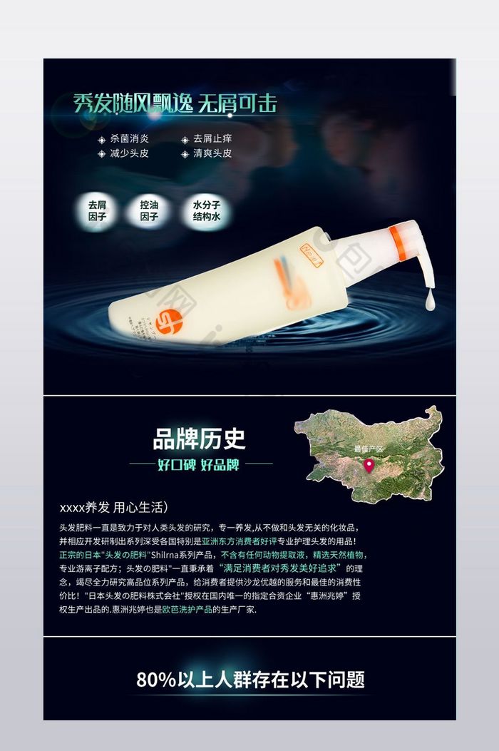 去屑洗发水护发产品详情页模板图片图片