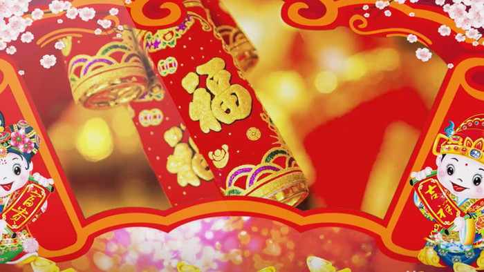 传统喜庆新年春节视频框Edius模板