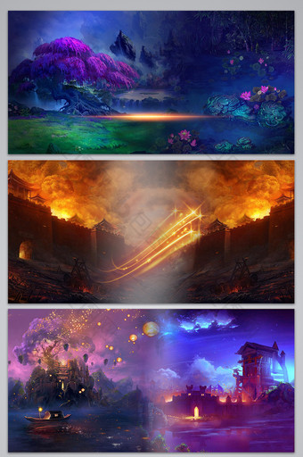 梦幻游戏二次元海报背景图图片