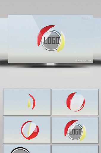 圆球旋转企业logo演绎标志PR模板图片