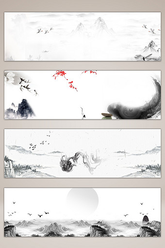 简约中国风的水墨画背景图图片