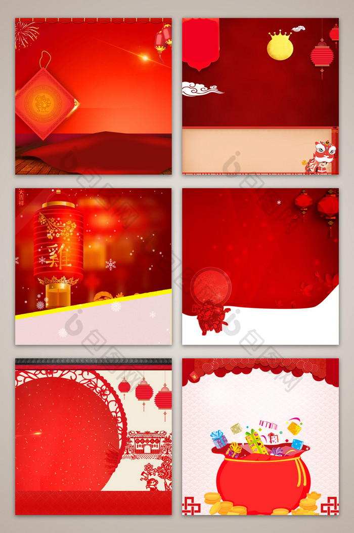 红色喜庆传统节日淘宝电商主图背景