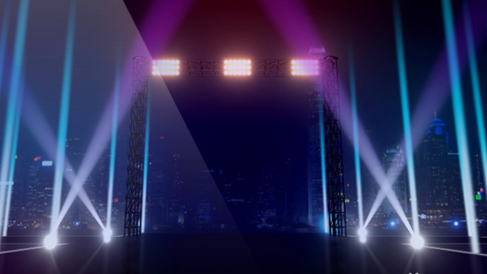 蓝色舞台灯光跃动光线背景视频素材舞台背景
