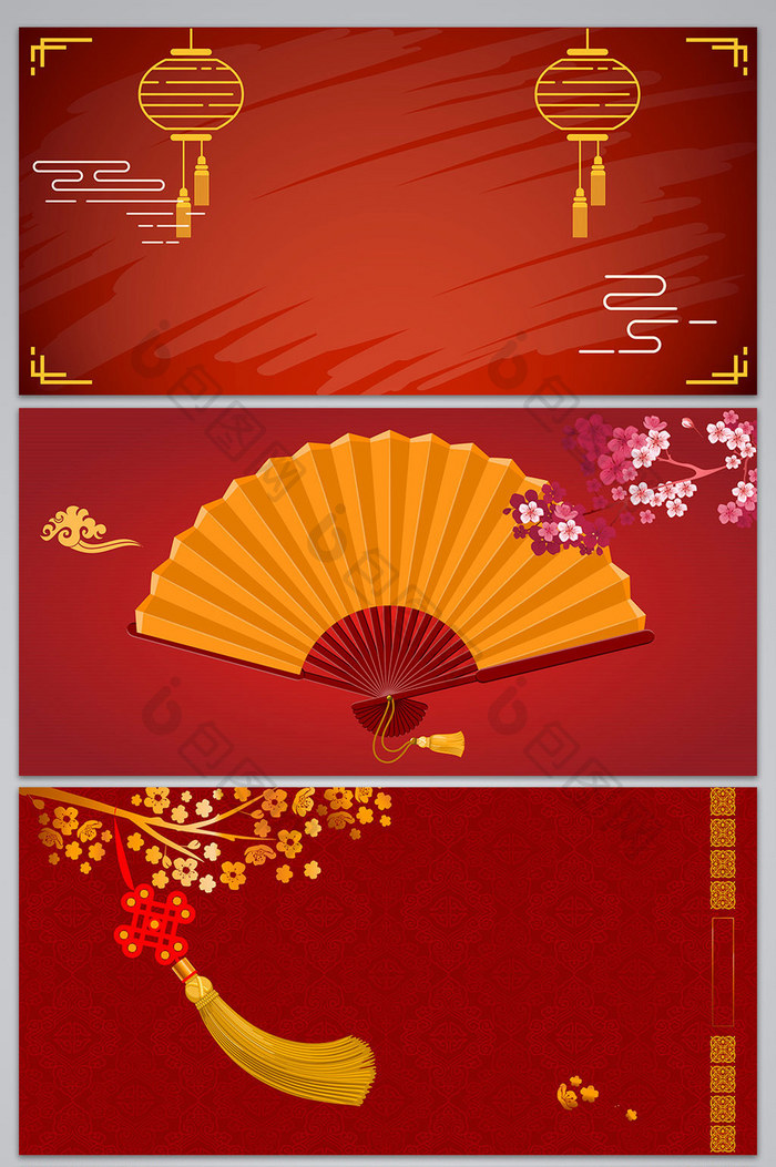矢量中国风农历新年春节海报展板背景图