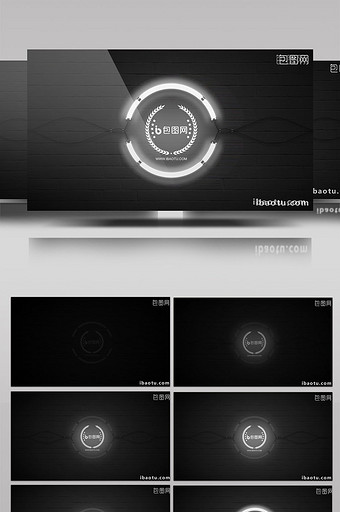 片头片尾霓虹灯闪烁LOGO照亮效果Pr图片